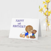 **HAPPY 1st BIRTHDAY" SPECIALE BABY BOY Kaart (Gele Bloem)