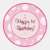 Happy 1st Birthday Sticker (Voorkant)
