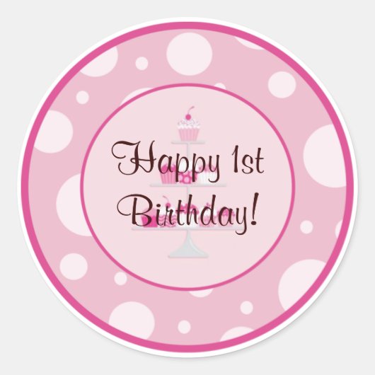 Happy 1st Birthday Sticker (Voorkant)