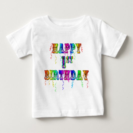 Happy 1st Birthday T-Shirt en (Voorkant)