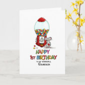 Happy 1st Birthday voor mijn geweldige kleinzoon Kaart (Gele Bloem)