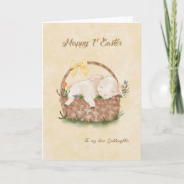 Happy 1st Easter Bunny in Basket Goddaughter Kaart