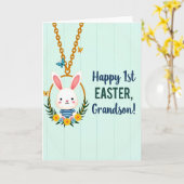 Happy 1St Easter Grandson Card Kaart (Gele Bloem)