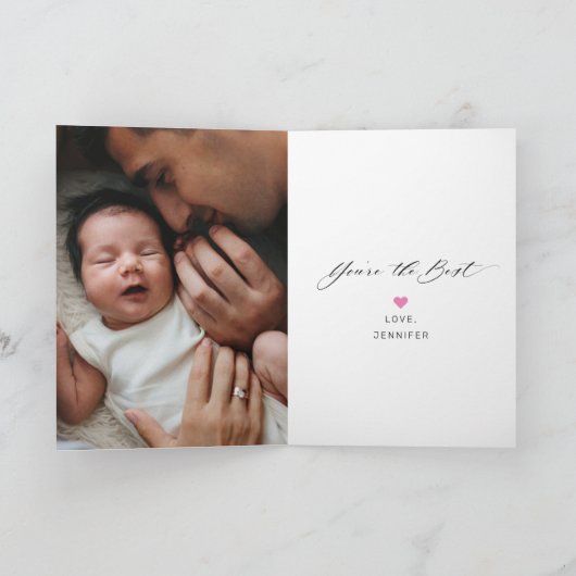 Happy 1st Elegant Script 2 Foto Feestdagen Kaart (Binnen)