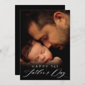 Happy 1st Elegant Script-foto Feestdagenkaart (Voorkant / Achterkant)