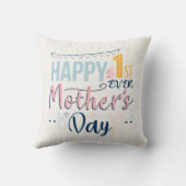 Happy 1st Ever Moederdag Baby shower Kussen (Achterkant)