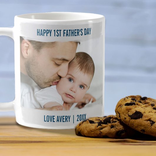 Happy 1st Fathers Dag 2 Gray-penseelstreek Koffiemok