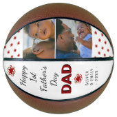 Happy 1st Father's Day Dad Keepomwille 2 Foto Basketbal (Voorkant)