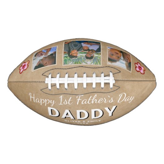 Happy 1st Father's Day Dad Keepomwille 3 Foto American Football (Voorkant)