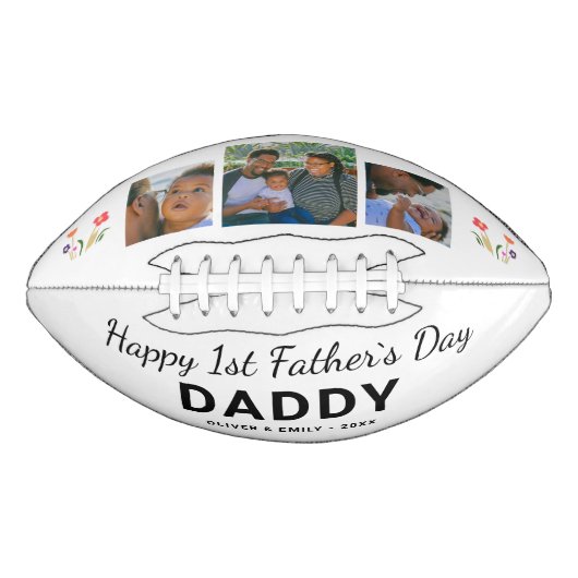Happy 1st Father's Day Dad Keepomwille 3 Foto American Football (Voorkant)