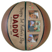 Happy 1st Father's Day Dad Keepomwille 3 Foto Basketbal (Verticaal)