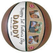 Happy 1st Father's Day Dad Keepomwille 3 Foto Basketbal (Verticaal)