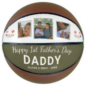 Happy 1st Father's Day Dad Keepomwille 3 Foto Basketbal (Voorkant)