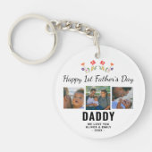 Happy 1st Father's Day Dad Keepomwille 3 Foto Sleutelhanger (Voorkant)