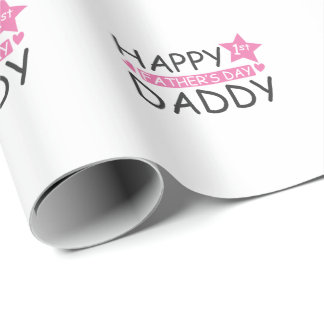 Happy 1st Father's Day Daddy Papa Vatertag Cadeaupapier