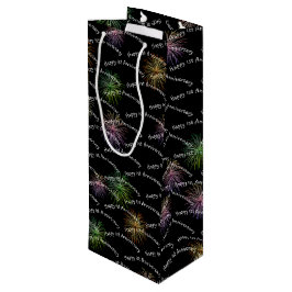 Happy 1st Jubileum Fireworks Wine Gift Bag Wijn Cadeautas