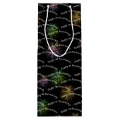 Happy 1st Jubileum Fireworks Wine Gift Bag Wijn Cadeautas (Achterkant)