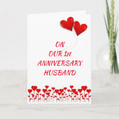 **HAPPY 1st JUBILEUM HUSBAND** CELEBRATE "US" Kaart (Voorkant)