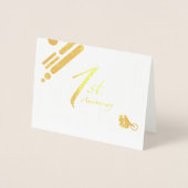 Happy 1st Jubileum Mod Birds Folie Kaarten (Voorkant)