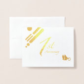 Happy 1st Jubileum Mod Birds Folie Kaarten (Voorkant met envelop)