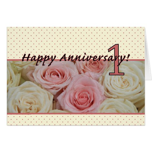 Happy 1st Jubileum rozen (Voorkant Horizontaal)