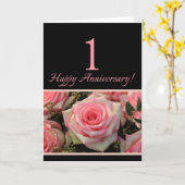 Happy 1st Jubileum rozen Kaart (Gele Bloem)
