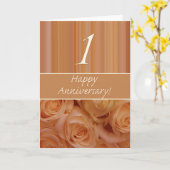 Happy 1st Jubileum rozen Kaart (Gele Bloem)