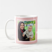 Happy 1st Moederdag 2 Foto Collage Baby Roze Koffiemok (Links)