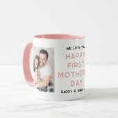 Happy 1st Moederdag 2 Photo Collage New Mam Mok (Voorkant links)