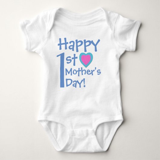 Happy 1st Moederdag Baby Bodysuit (Voorkant)