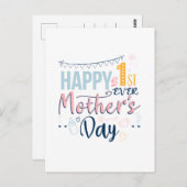 Happy 1st Moederdag Cute New Mam Briefkaart (Voorkant / Achterkant)