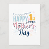 Happy 1st Moederdag Cute New Mam Briefkaart (Voorkant)