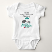 Happy 1st Moederdag Elephant Romper (Voorkant)