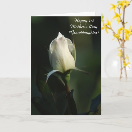 Happy 1st Moederdag Granddochterkaart Kaart (Gele Bloem)