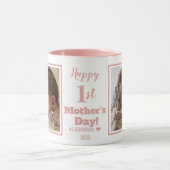 Happy 1st Moederdag Grandma 2 Photo Collage Cof Mok (Midden)