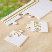 Happy 1st Moederdag Mam en Baby Foto Gold Legpuzzel (Zijkant)