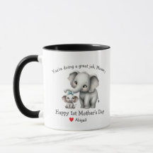Happy 1st Moederdag Mama & baby Elephant
