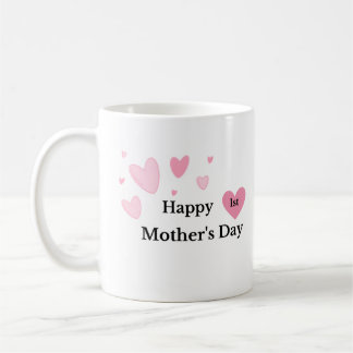 Happy 1st Moederdag met hart op een Koffiemok