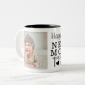 Happy 1st Moederdag New Mam Foto Tweekleurige Koffiemok (Voorkant links)