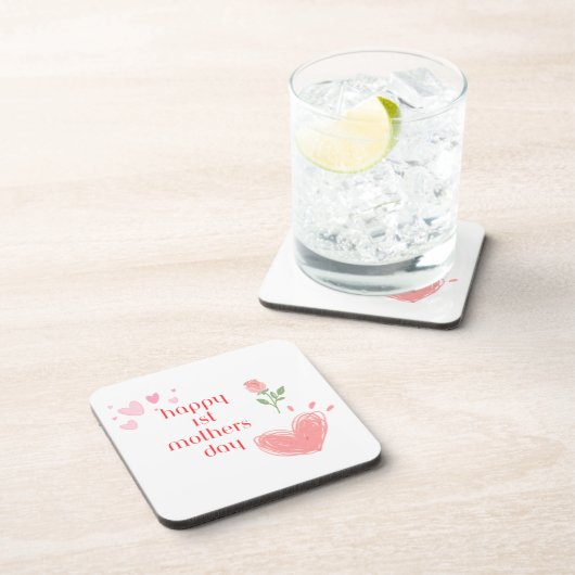 Happy 1st Moederdag op een Bier Onderzetter (Rechterzijde)