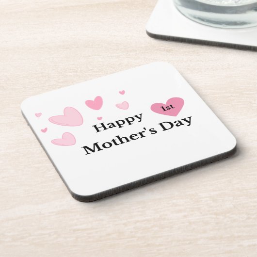 Happy 1st Moederdag op een Bier Onderzetter (Linkerzijde)