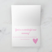Happy 1st Moederdag tot Daughter Cute Pink Heart Kaart (Binnen)