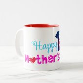 Happy 1st Moederdag Tweekleurige Koffiemok (Voorkant links)