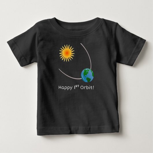 Happy 1st Orbit Space Birthday Shirt (Voorkant)