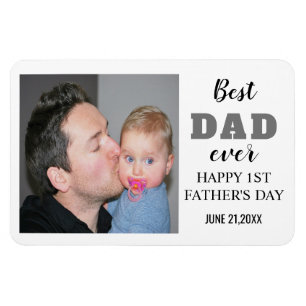 Happy 1st Vaderdag 2021 Best Dad Ever Photo   Magneet