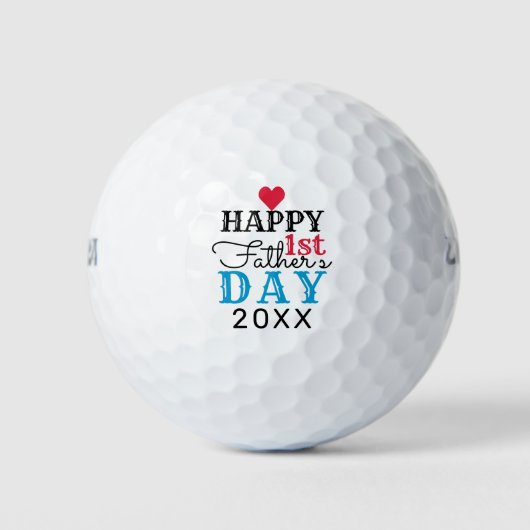 Happy 1st Vaderdag 2021Typografie golfballen (Voorkant)