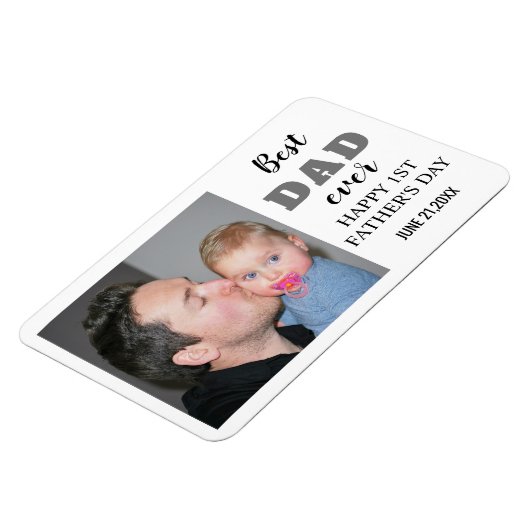 Happy 1st Vaderdag 2022 Best Dad Ever Photo Magneet (Linkerzijde)