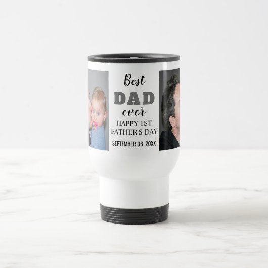 Happy 1st Vaderdag 20XX Best Pap Ever Photo Reisbeker (Center)