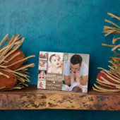 Happy 1st Vaderdag 6 Photo Collage Rustic Wood Fotoplaat (Zijkant)