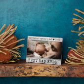 Happy 1st Vaderdag Beste vader ooit foto Fotoplaat (Zijkant)